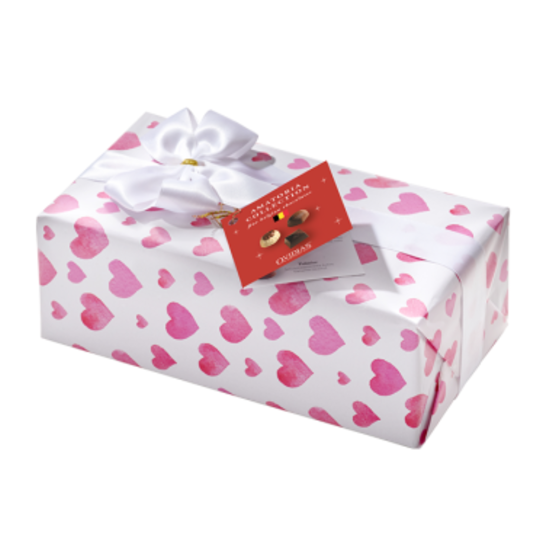 Belgain Chocolates in Wrapped Box Hearts