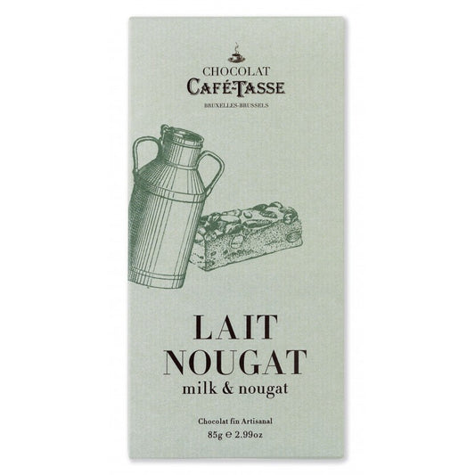 Café-Tasse - Belgian Milk chocolate family bar with nougat -85g