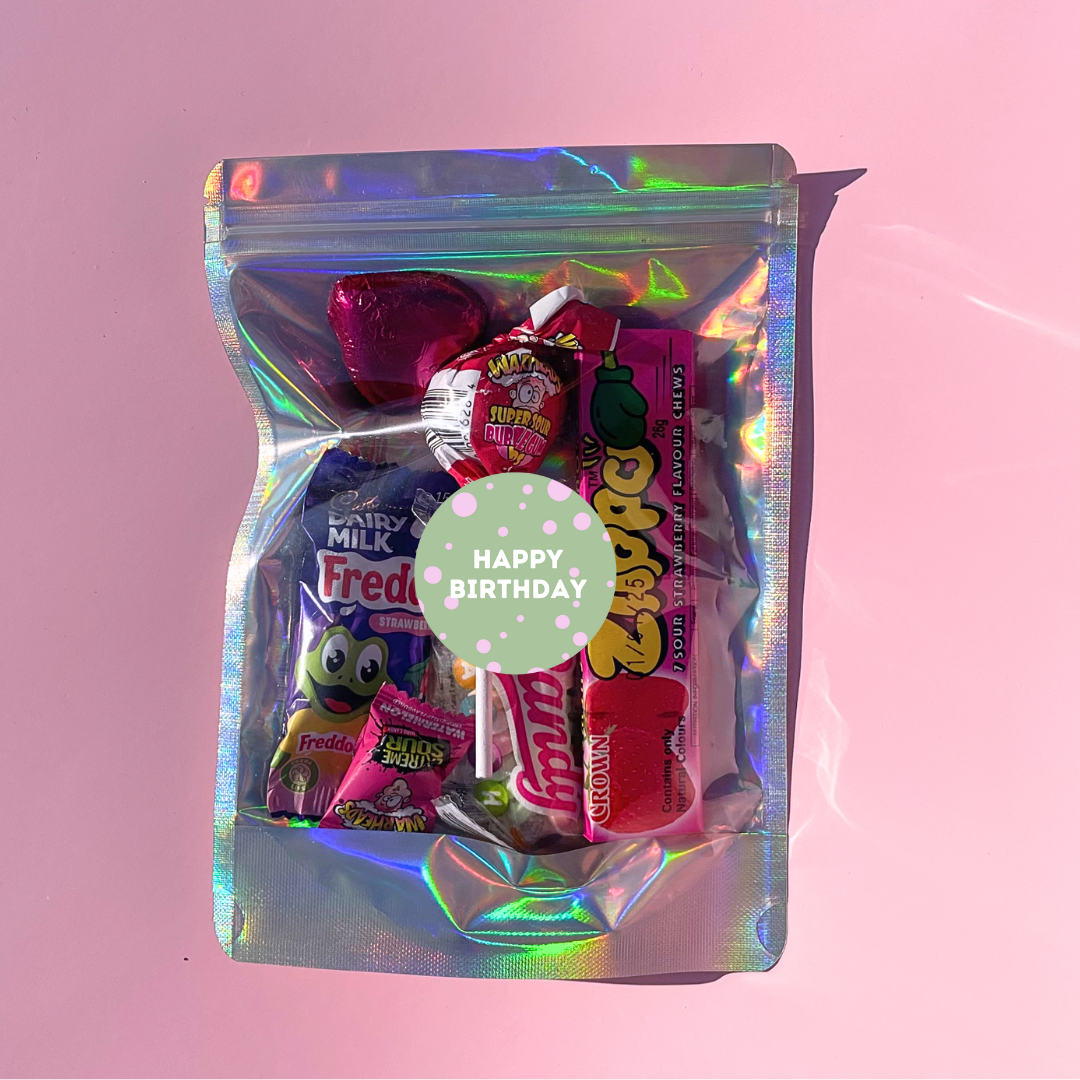 Pink Treat Lolly Bag Happy Birthday