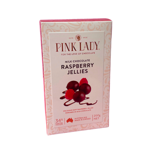 Pink Lady Milk Chocolate Raspberry Jellies 200g