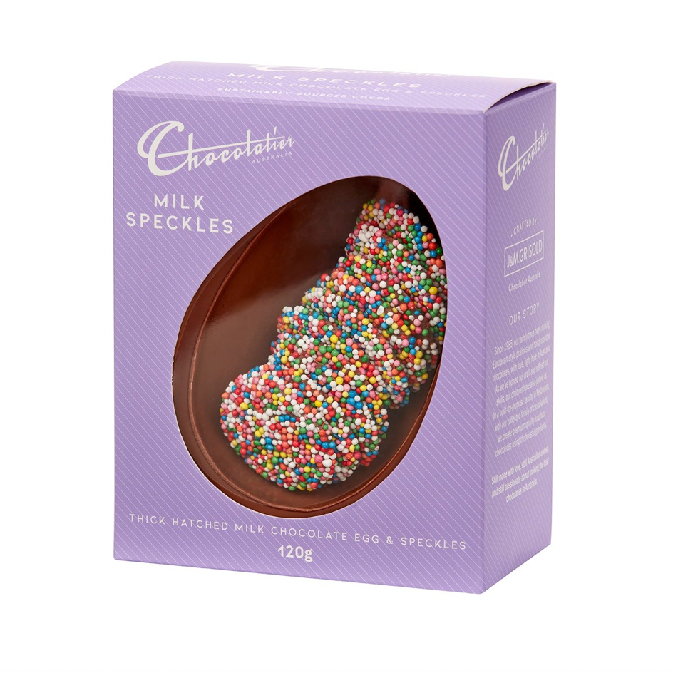 Chocolatier Milk Chocolate Half Egg with Speckles 120g