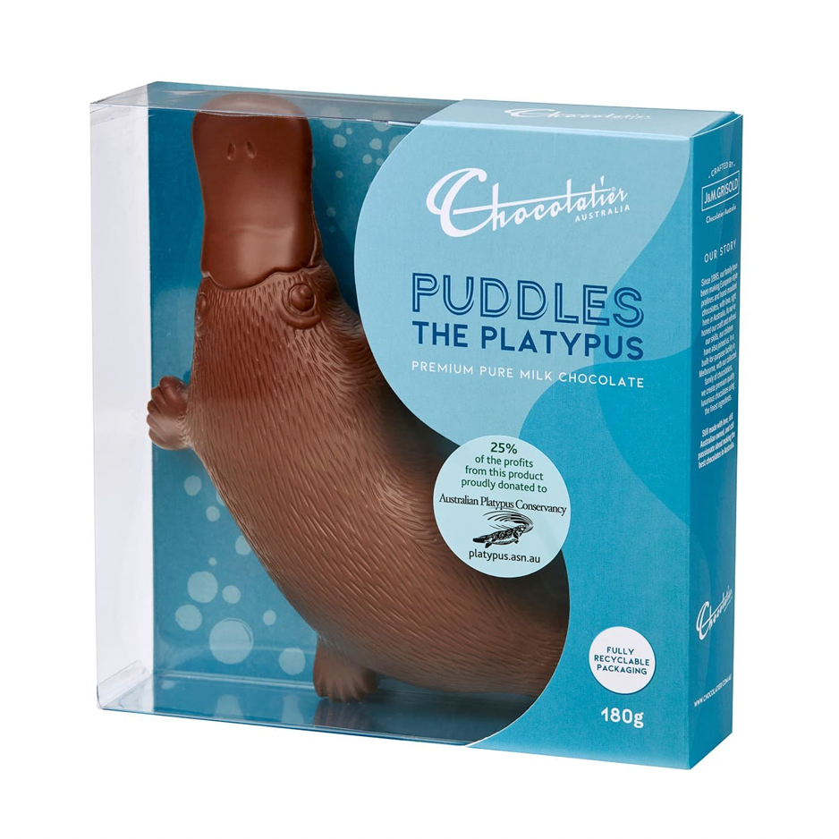 Chocolatier Puddles the Platypus Milk Chocolate 180g