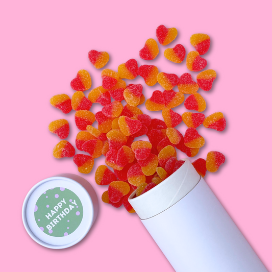 Sour Peach Hearts Gift Tube - 1kg