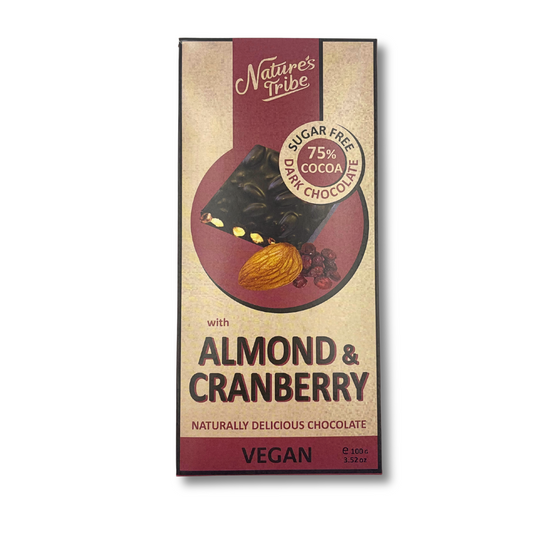 Nature's tribe Dark Chocolate with Almond and Cranberry 