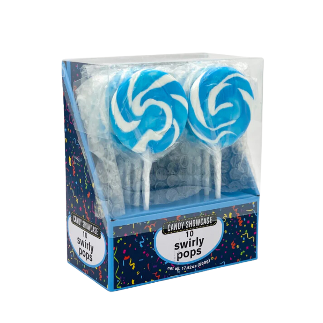 Blue Swirly Pops Lollipops - 10 pack