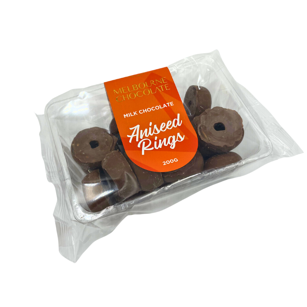 Melbourne Chocolate Milk Choc Aniseed Rings - 200g