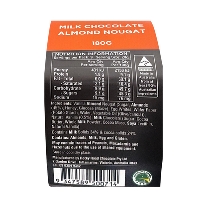 Milk Chocolate Almond Nougat - 180g