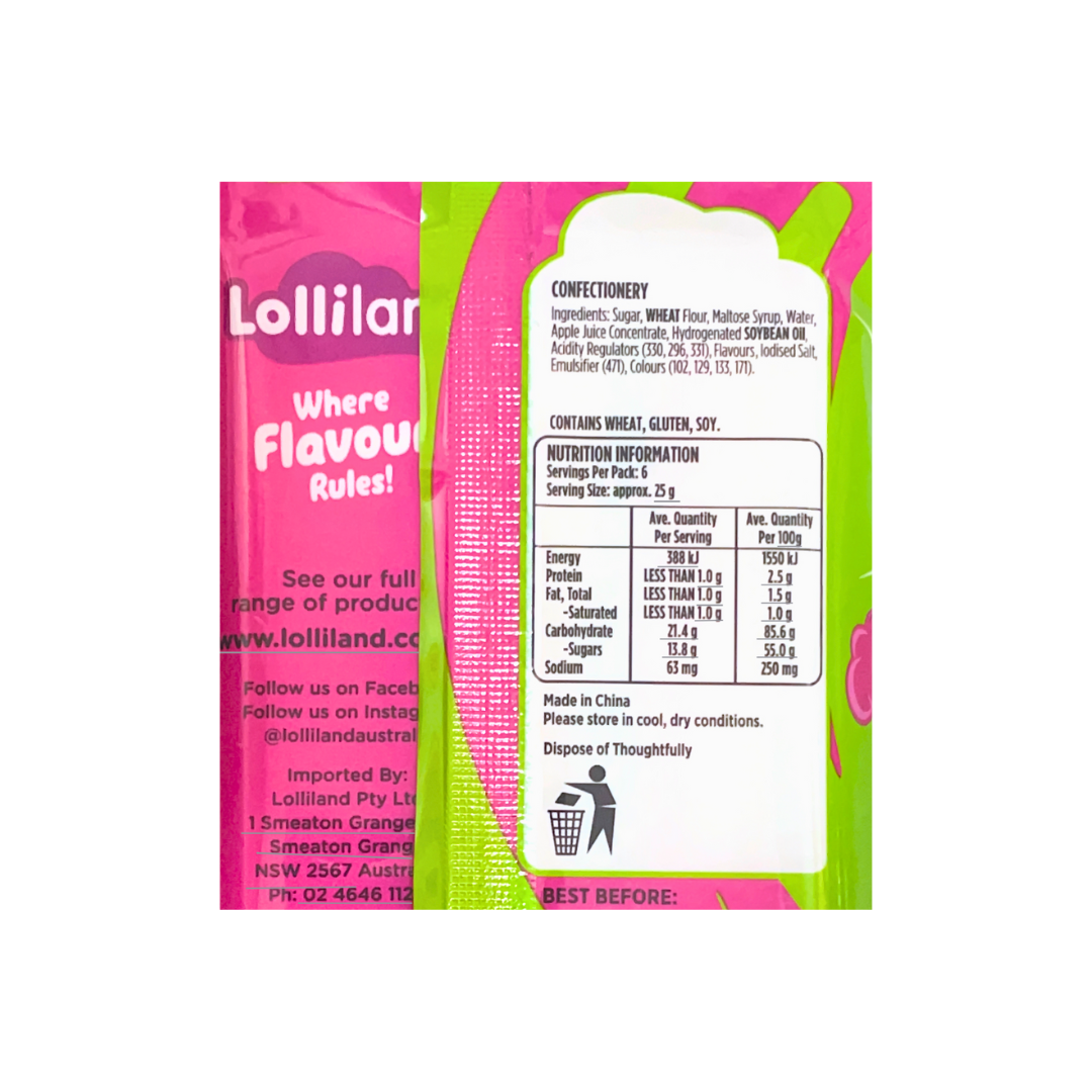 Lolliland Sour Straps Raspberry Lemonade & Pineapple - 160g