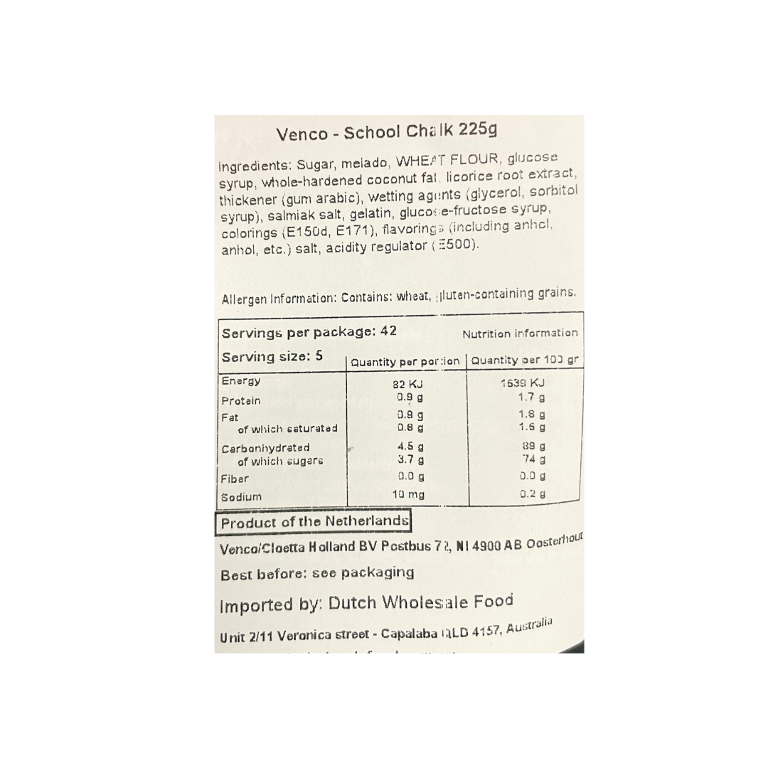 Venco School Chalk ( Schoolkrijt Zacht Zoet) - 225g