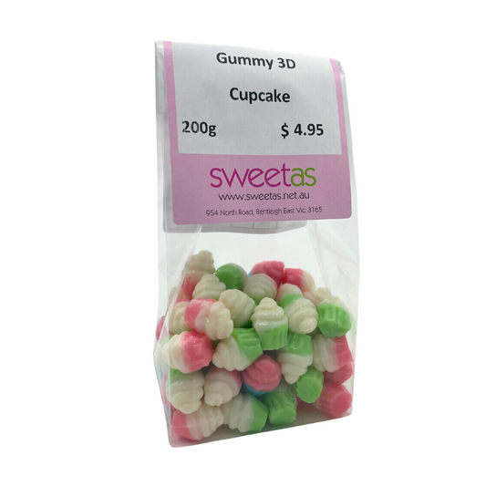 3D Gummy Cupcake Lollies - 200g