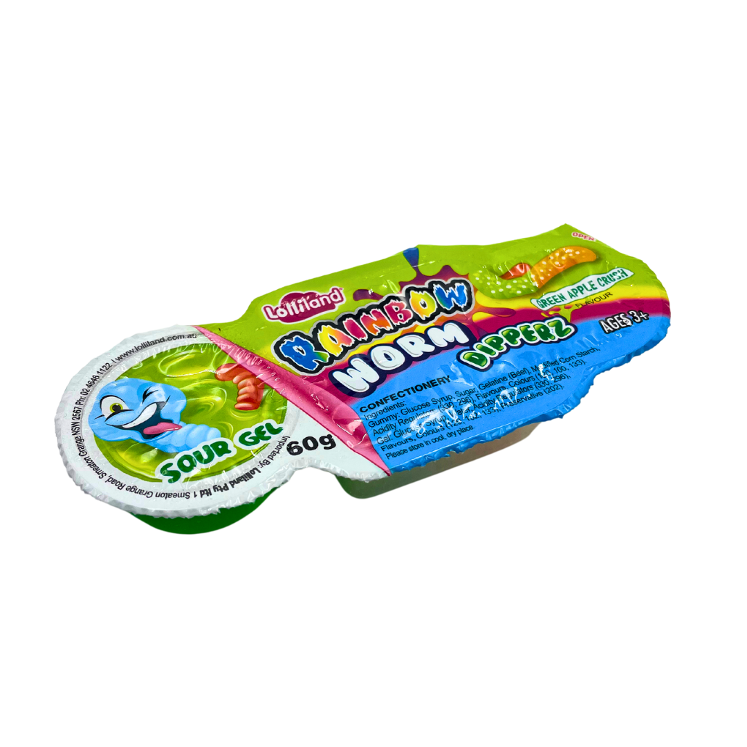 Rainbow Worm Dipperz Green Apple Crush - 60g – Sweet As