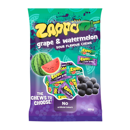 Zappo Grape & Watermelon Sour Chews 