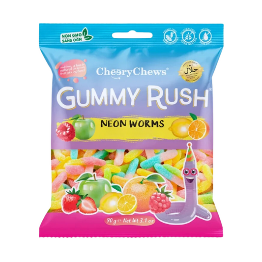 Gummy Rush Neon Worms - 90g