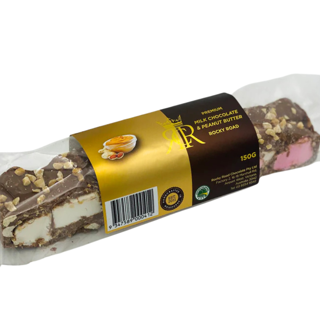 Premium Milk Chocolate and Peanut Butter Rocky Road 150g – Sweet As