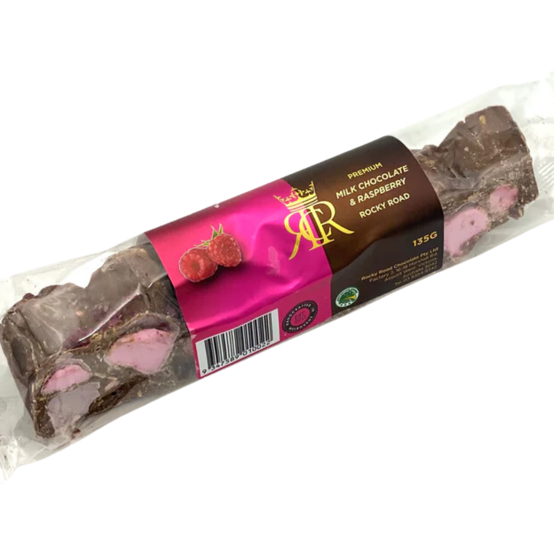 Premium Milk Chocolate & Raspberry Rocky Road – Sweet As