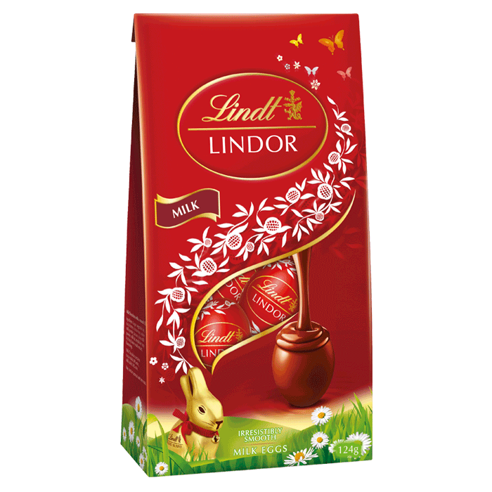 Lindt Lindor Milk Chocolate Egg Bag 124g